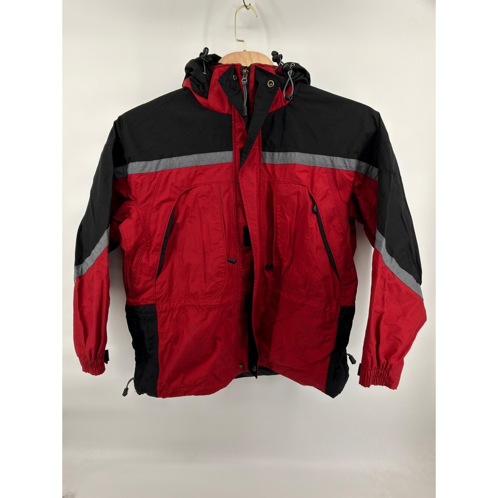 Guide Gear Parka Jacket‎ Mens XL Red Black Reflective Hooded Field Tested Shell